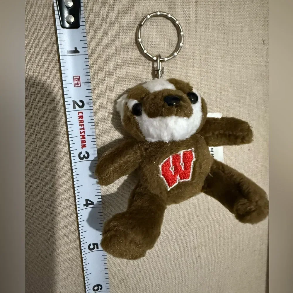 University of Wisconsin Bucky Badger + Keychain Mascot– Soft Mini Stuffed Toy 5”